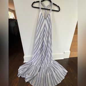 Anthro boho Maxi dress with braided racer back straps